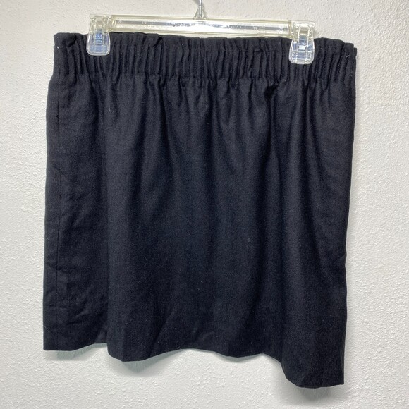 J. Crew Womens Black Wool Blend Elastic Waist Short Skirt Size 6 - Picture 2 of 6